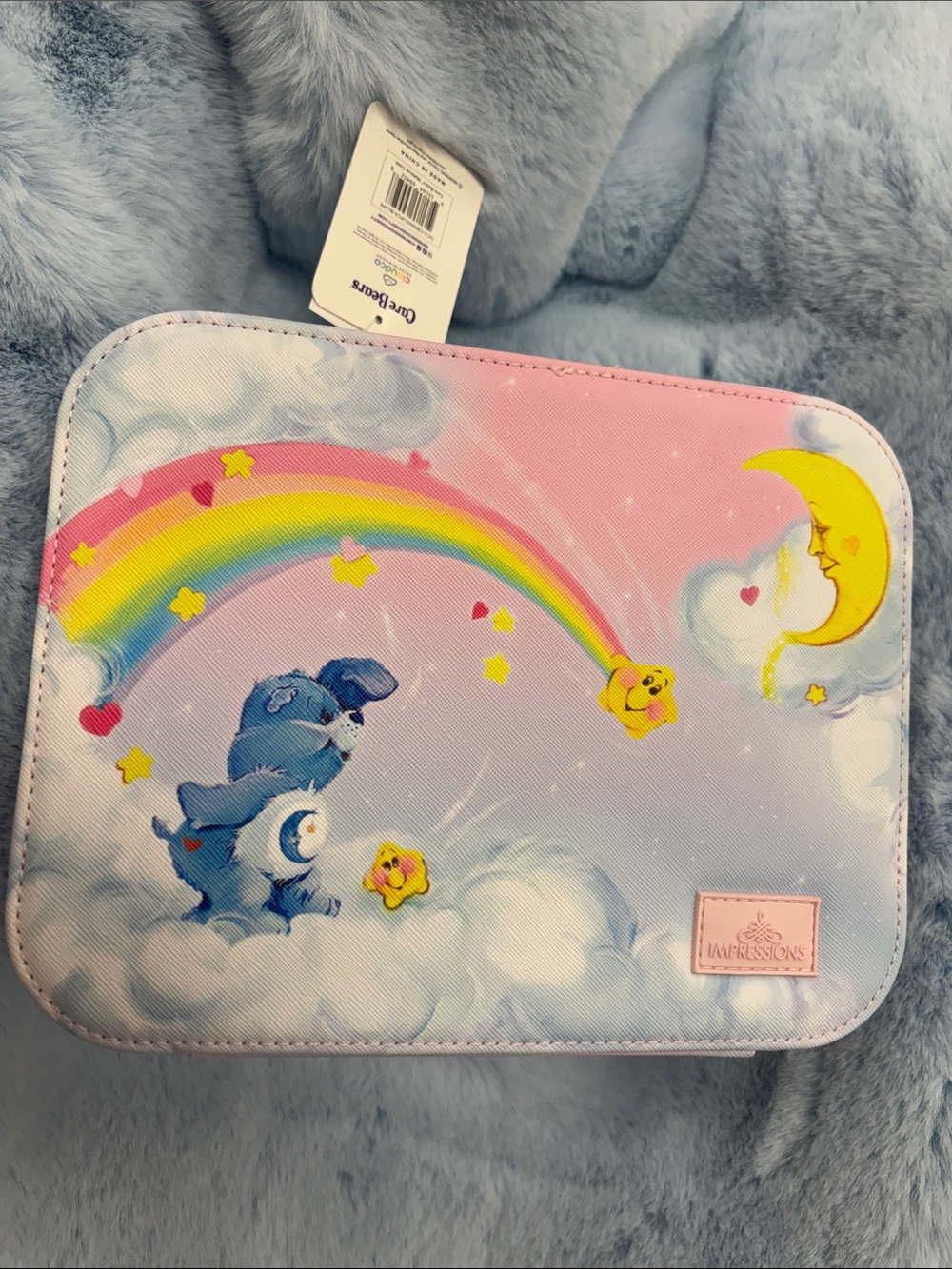 Impressions x Care Bears Rainbow Makeup Case with Blue Bear and Yellow Moon